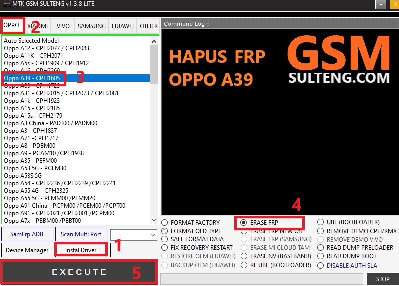 Hapus FRP Oppo A39